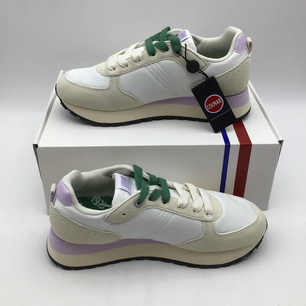 Colmar Travis Pop H Outsole 124 Mens Size 7.5 White Green Sneakers‎ EU 40 NEW